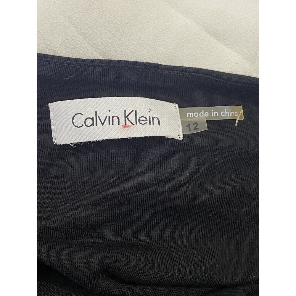 Calvin Klein Womens Twist Front Sleeveless V-neck Dress in Black Size 12 - Picture 4 of 7